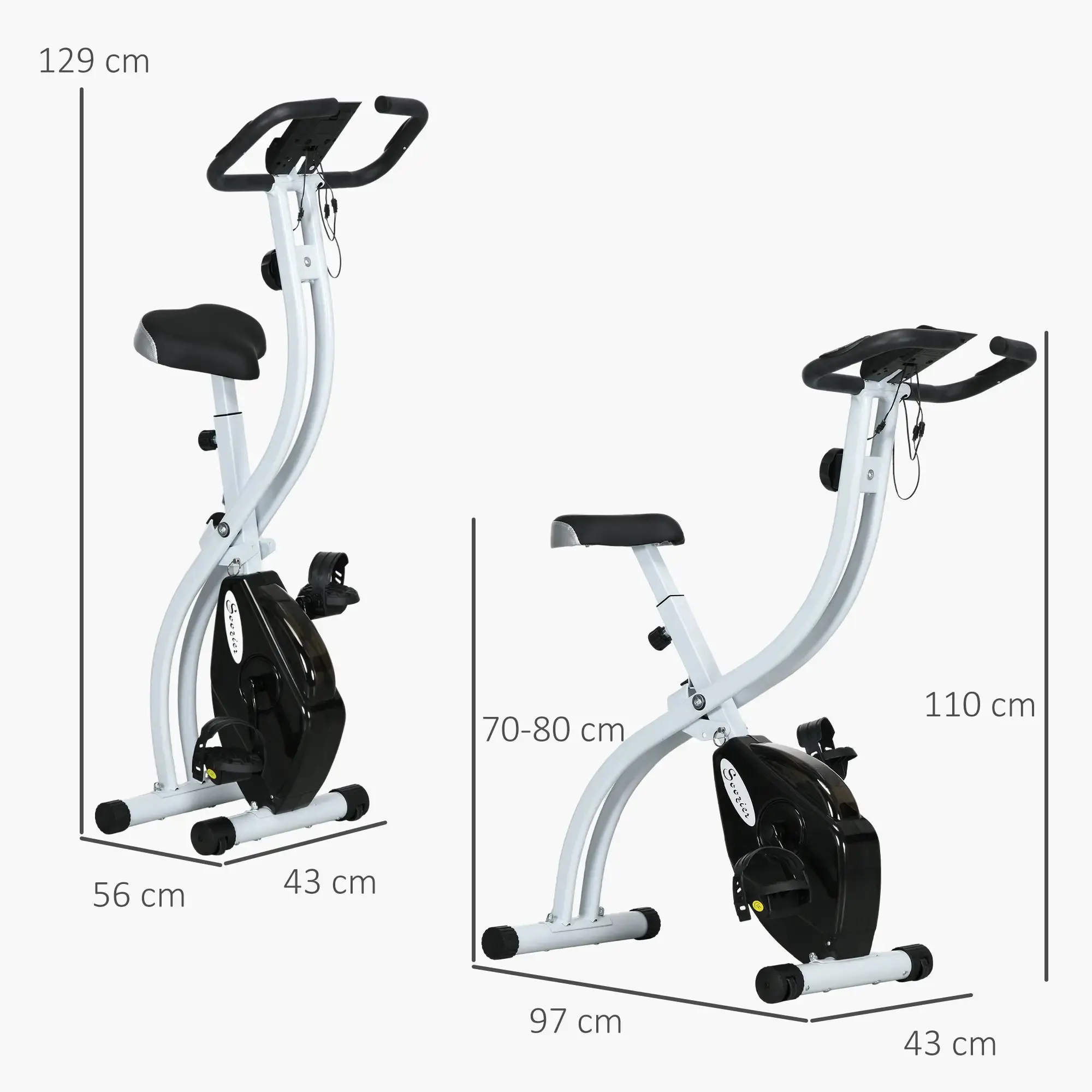 Bicicleta fitness Sportnow A90-361V00BK (Black/White) - 3