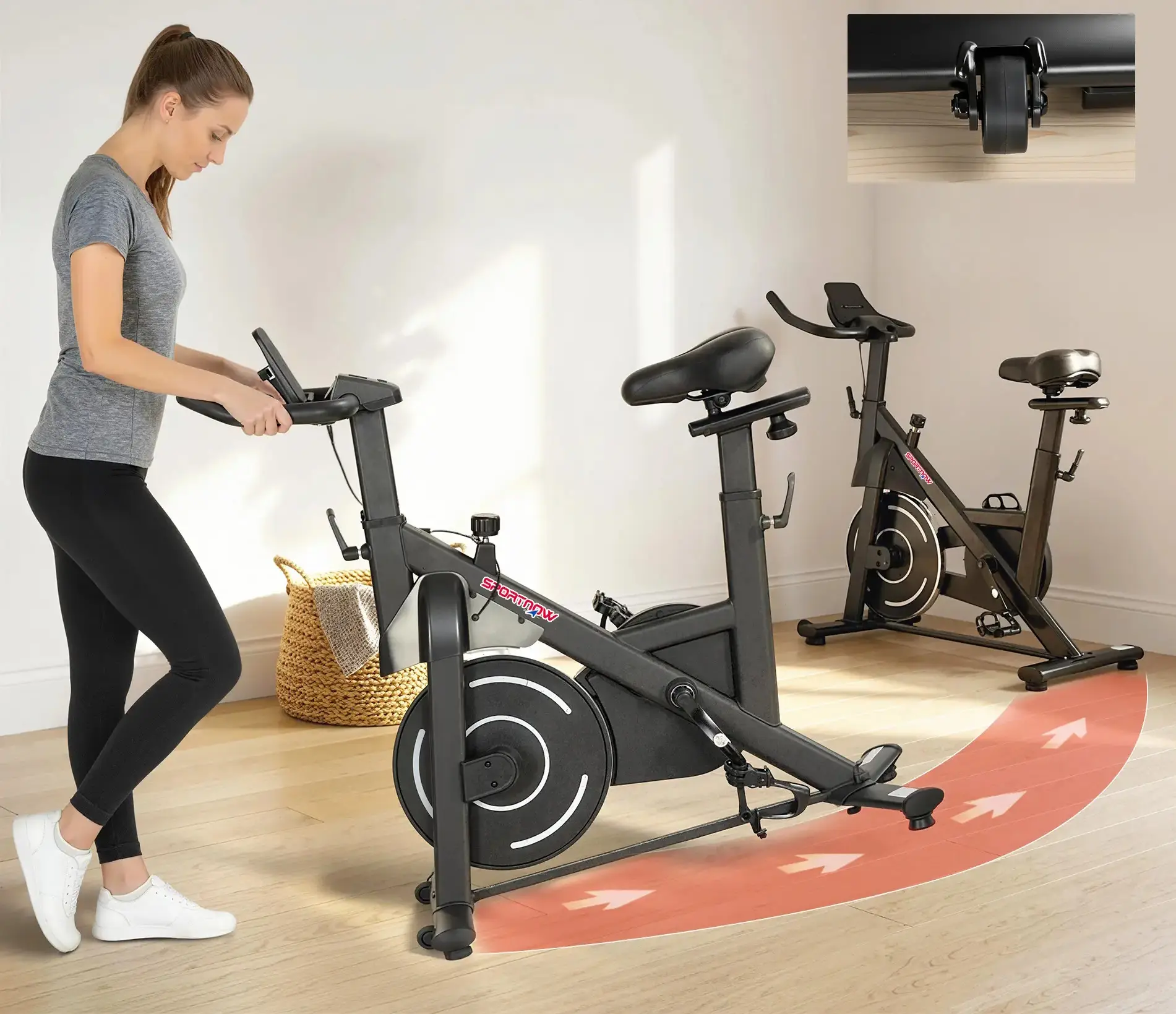 Bicicleta fitness Sportnow A90-422V00BK (Black) - 6