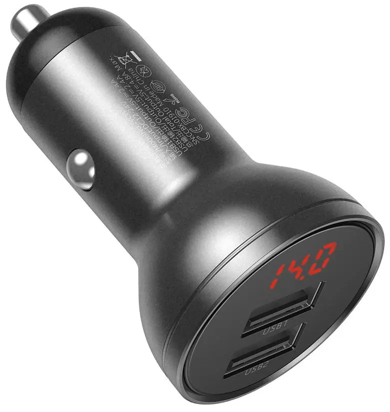 Автомобильное зарядное устройство Baseus Digital Display CCBX-0G (Gray)