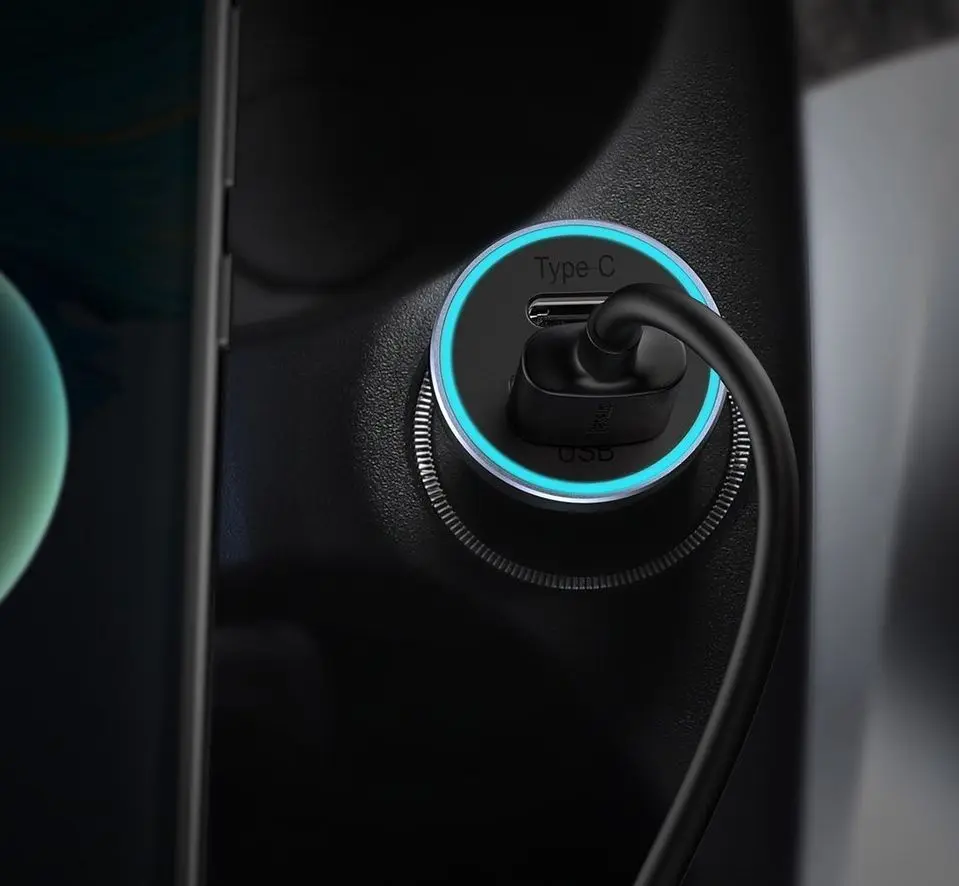 Incarcator auto Baseus Golden Contactor Pro Dual Quick Charger Car Charger U+C 40W (Black)