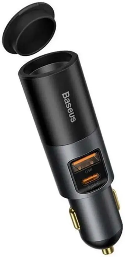 Автомобильное зарядное устройство Baseus Share Together Fast Charge with Cigarette Lighter Expansion (Black)