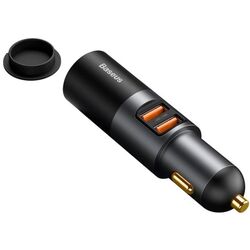 Автомобильное зарядное устройство Baseus Share Together Fast Charge with Cigarette Lighter Expansion (Black) Thumb
