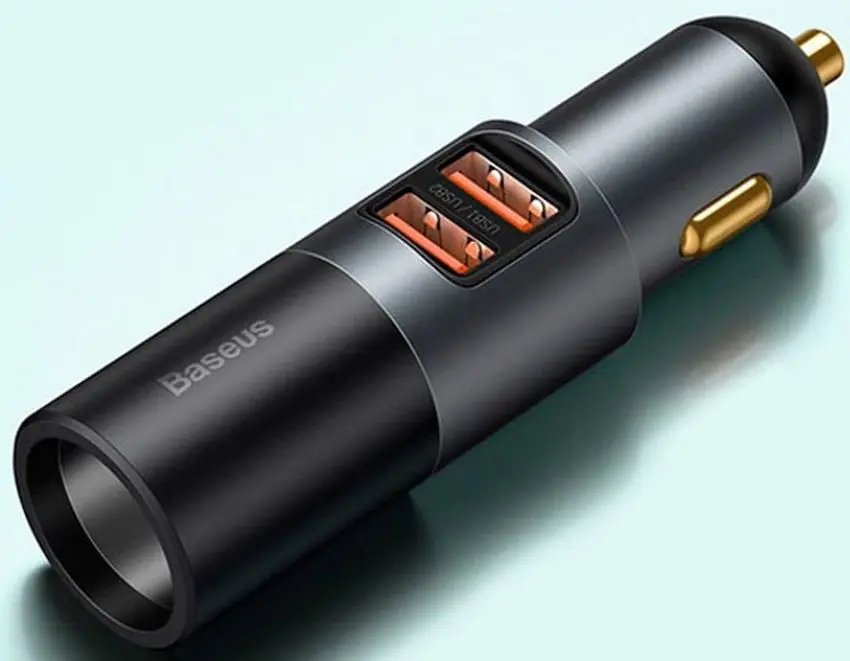 Автомобильное зарядное устройство Baseus Share Together Fast Charge with Cigarette Lighter Expansion (Black)
