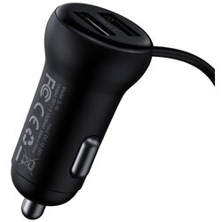 Автомобильное зарядное устройство + FM-трансмиттер Baseus CCMT000201 (Black) Thumb