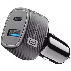 Incarcator auto Cellularline Dual Kit 18W+ PD 30W (Black)