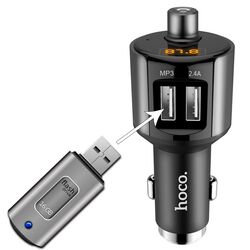 Incarcator auto Hoco E19 (Metal Grey) Thumb