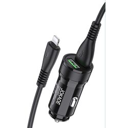 Incarcator auto Jokade JH010 + cablu USB to Lightning (Black) Thumb