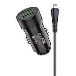 Incarcator auto Jokade JH010 + cablu USB to Lightning (Black)