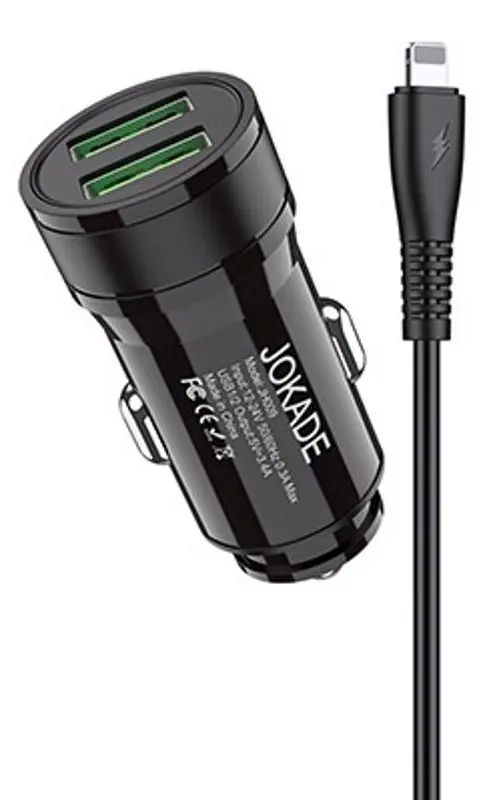 Incarcator auto Jokade JH010 + cablu USB to Lightning (Black)
