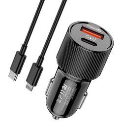 Автомобильное зарядное устройство Kakusiga KSC-678 + Lightning (Black) Thumb