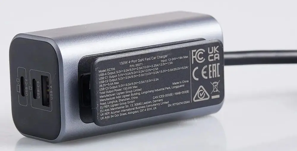 Автомобильное зарядное устройство Ugreen 35571 (Grey) - 3