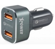 Incarcator auto XPower Quick Charge 3.0 (Black/Grey)