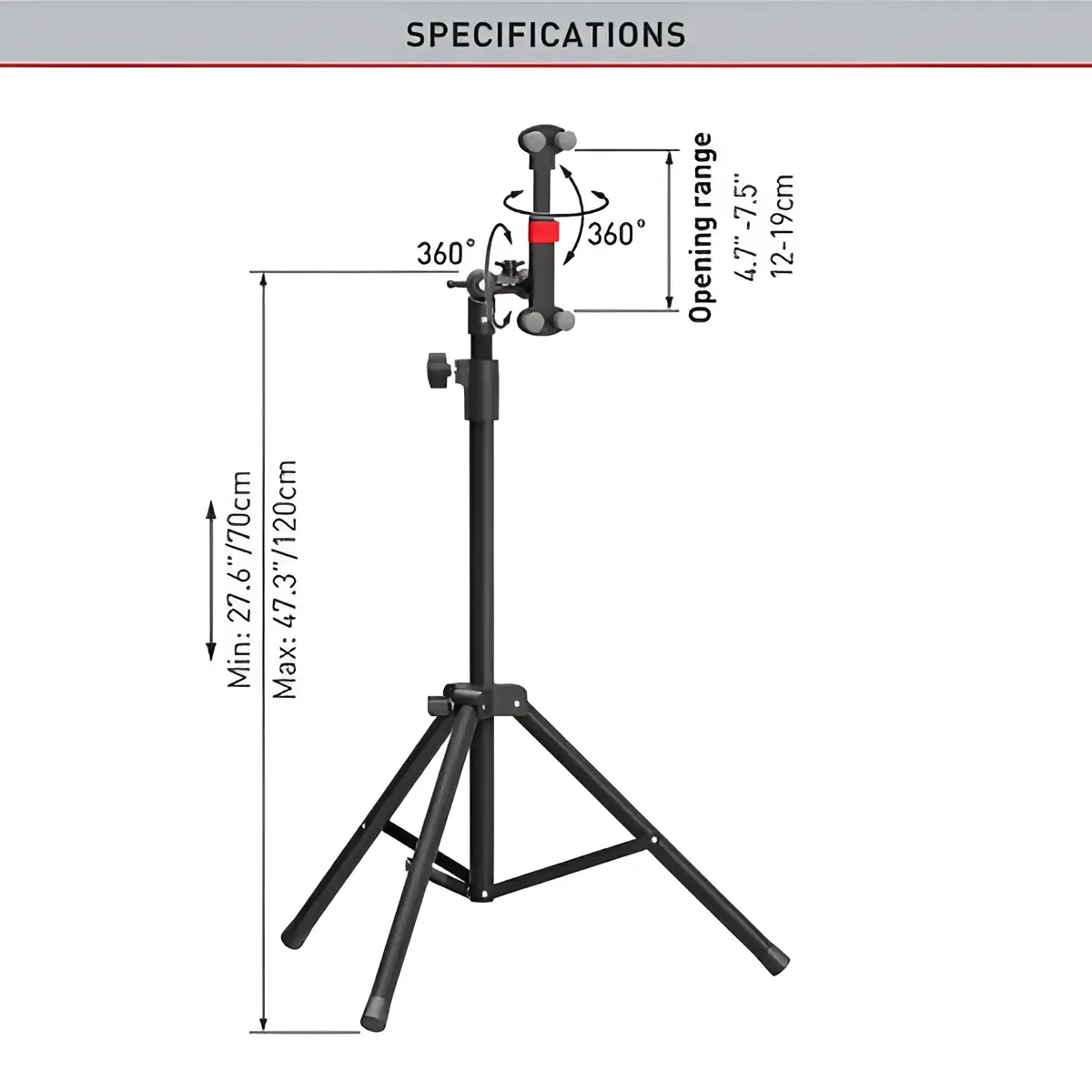 Trepied pentru telefon Barkan T71FS (Black)