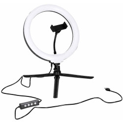 Штатив с кольцевой лампой Ikonka KX2769 (Black) Thumb