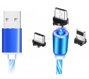 Cablu USB 3in1 Aptel KK21S LED (Blue)