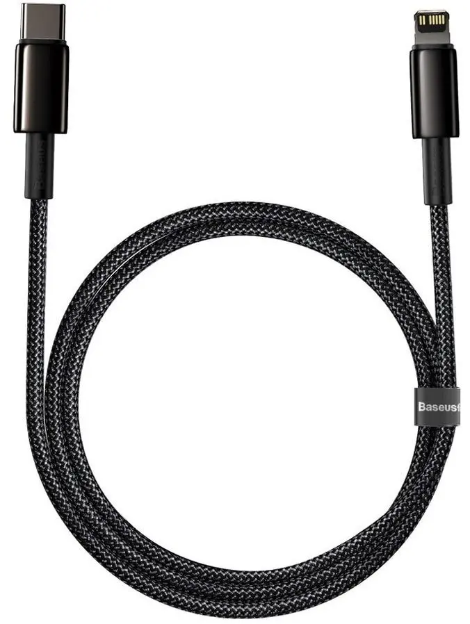 Cablu Type-C to Lightning Baseus Tungsten Gold CATLWJ-01 1m (Black) - 2