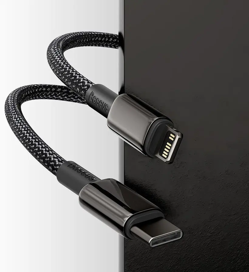 Cablu Type-C to Lightning Baseus Tungsten Gold CATLWJ-01 1m (Black) - 3