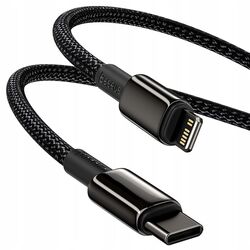 Cablu Type-C to Lightning Baseus Tungsten Gold CATLWJ-01 1m (Black) Thumb