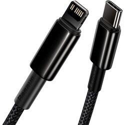 Cablu Type-C to Lightning Baseus Tungsten Gold CATLWJ-01 1m (Black) Thumb