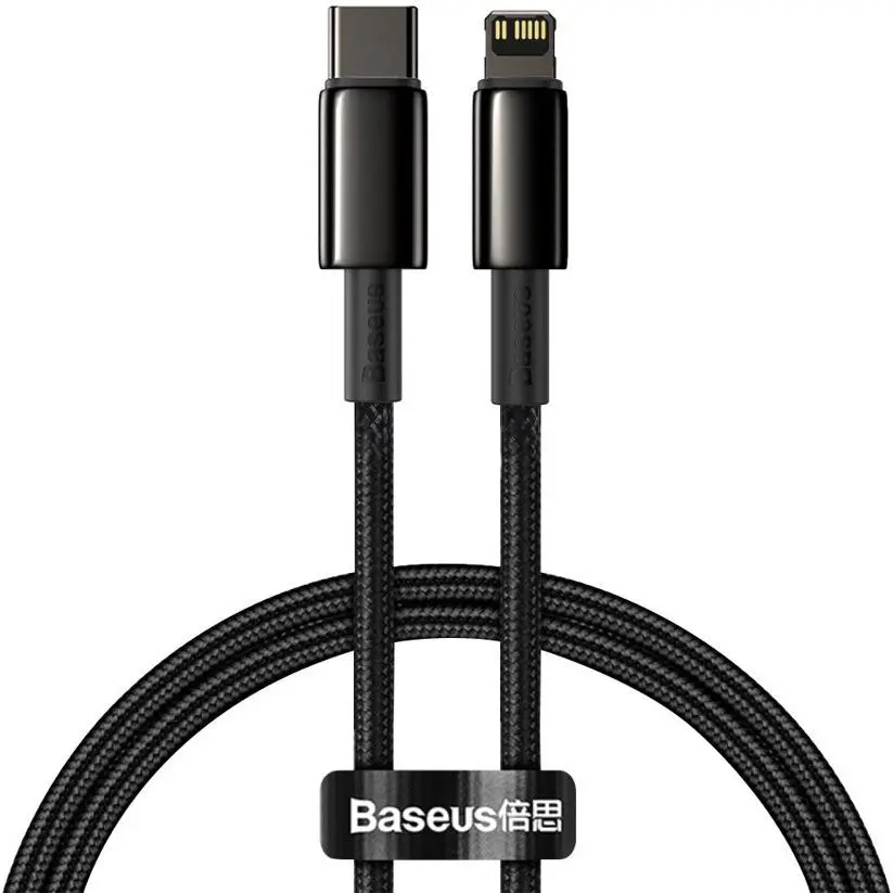 Cablu Type-C to Lightning Baseus Tungsten Gold CATLWJ-01 1m (Black)