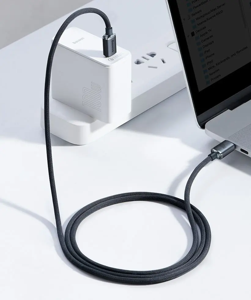 Кабель Type-C to Type-C Baseus Crystal Shine CAJY000601 1.2м (Black) - 2