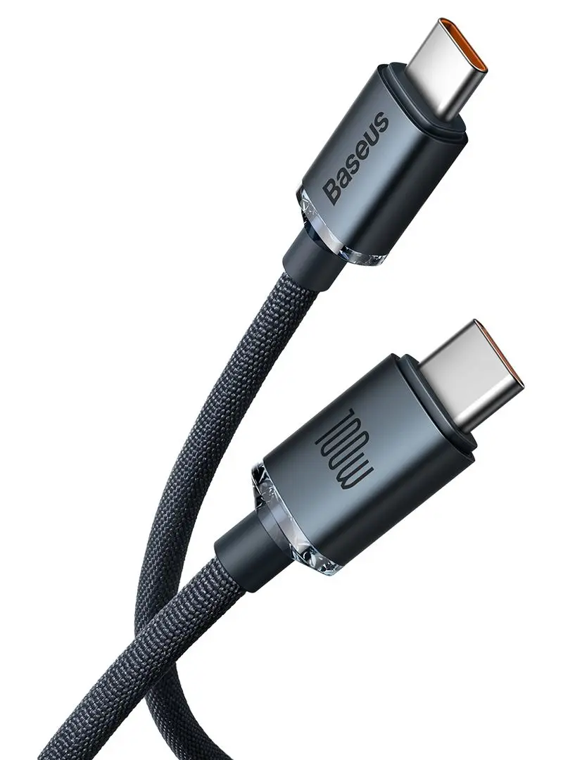 Кабель Type-C to Type-C Baseus Crystal Shine CAJY000601 1.2м (Black) - 3
