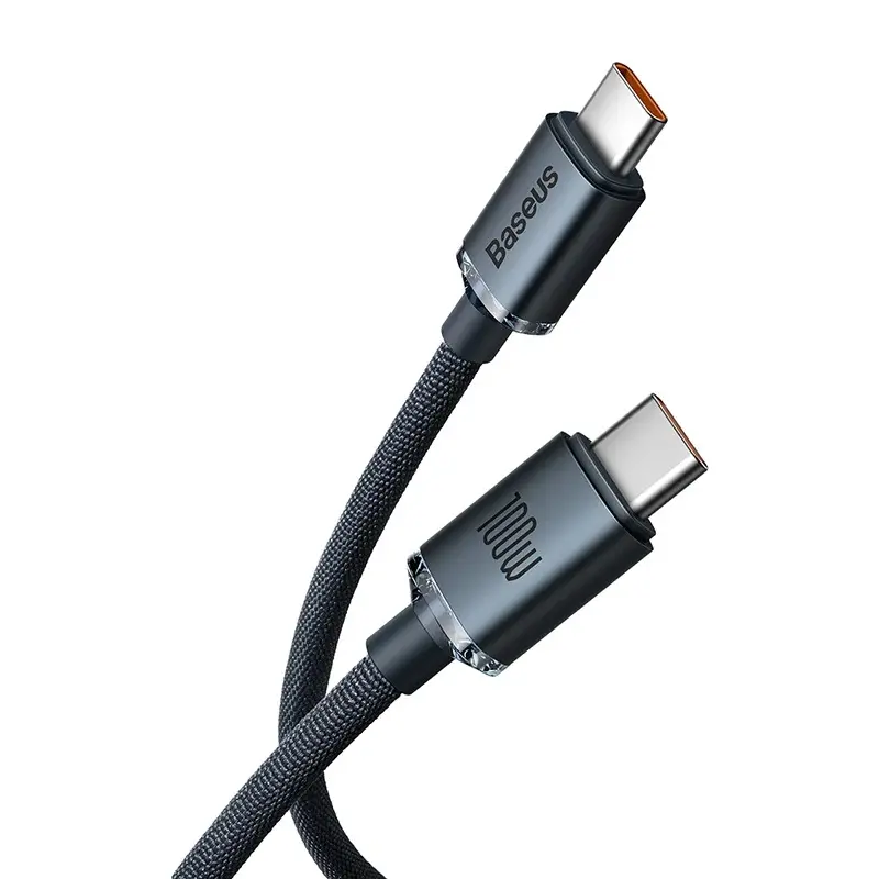 Cablu USB-C to USB-C Baseus Crystal Shine CAJY000701 2m (Black) - 2