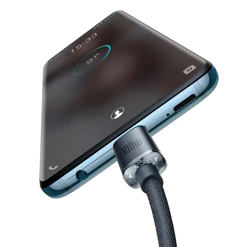 Cablu USB-C to USB-C Baseus Crystal Shine CAJY000701 2m (Black) - 3