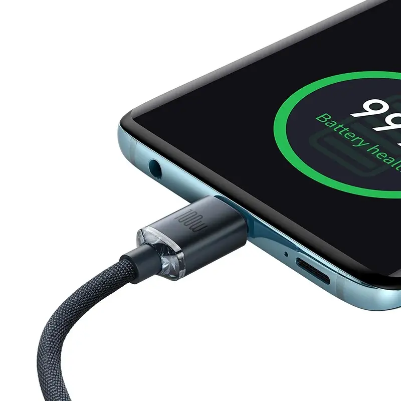 Cablu USB-C to USB-C Baseus Crystal Shine CAJY000701 2m (Black) - 4