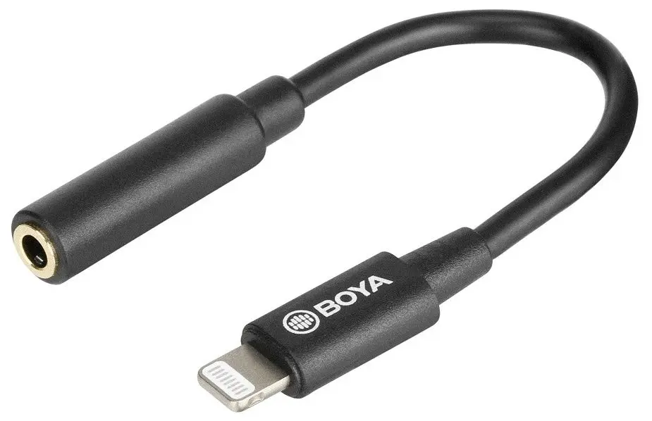 Adaptor 3.5 mm to Lightning Boya BY-K3 (Black) - 2