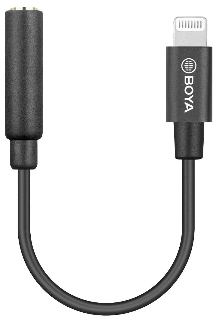 Adaptor 3.5 mm to Lightning Boya BY-K3 (Black)