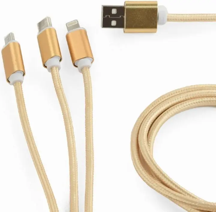 Кабель Cablexpert CC-USB2-AM31-1M-G USB x microUSB x Lightning x Type-C 1.8m (Gold)