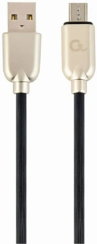 Кабель USB to MicroUSB Cablexpert CC-USB2R-AMmBM-2M 2m (Black/Silver)