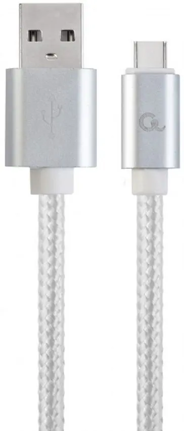 Кабель USB to USB Type-C Cablexpert CCP-USB2-AMCM-6-S 1.8m (Silver/White)