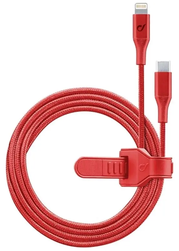 Cablu USB-C to Lightning CellularLine MFI 1m (Red)
