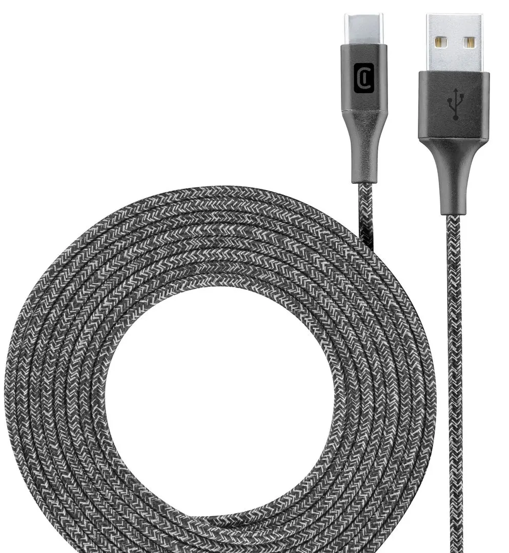 Кабель USB to Type-C CellularLine Long 2.5м (Black) - 4