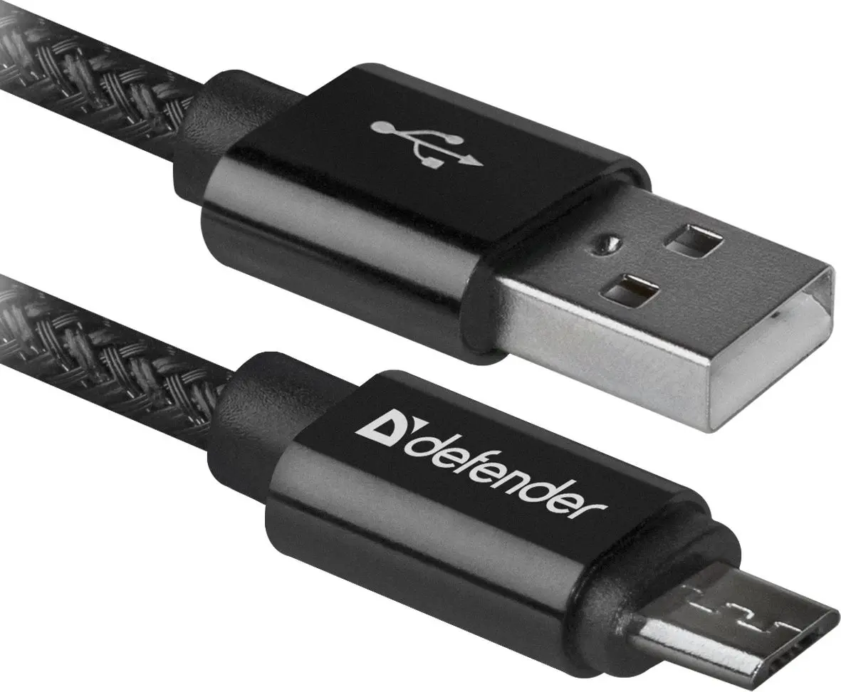 Кабель USB to MicroUSB Defender USB08-03T Pro 1m (Black)