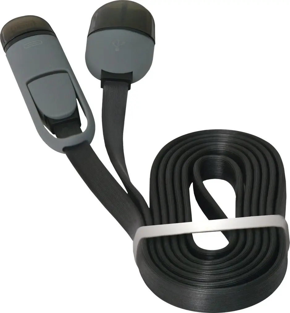 Кабель USB to MicroUSB+Lightning Defender USB10-03BP 1m (Black) - 3