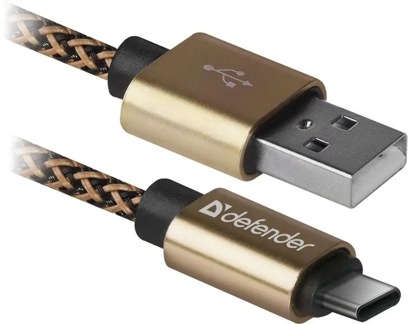 Кабель USB to Type-C Defender USB09-03T Pro 1м (Gold) - 3