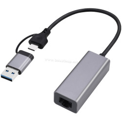 Adapter Gembird A-USB3AC-LAN2G-01 (Grey)