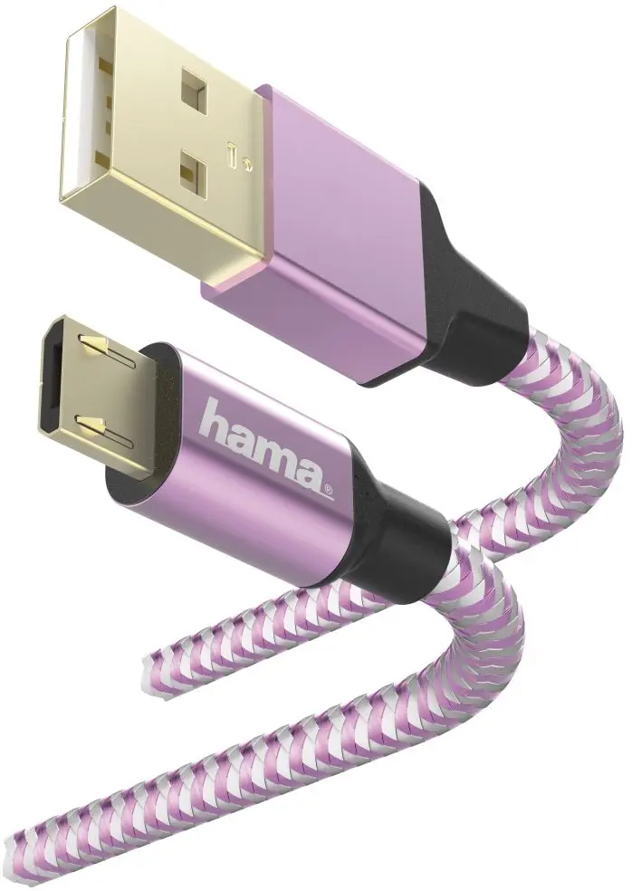 Кабель USB to Micro-USB Hama Reflective 187205 (Lavender)