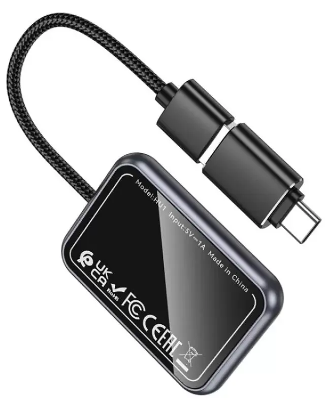 Адаптер Hoco HU1 (Black) - 2