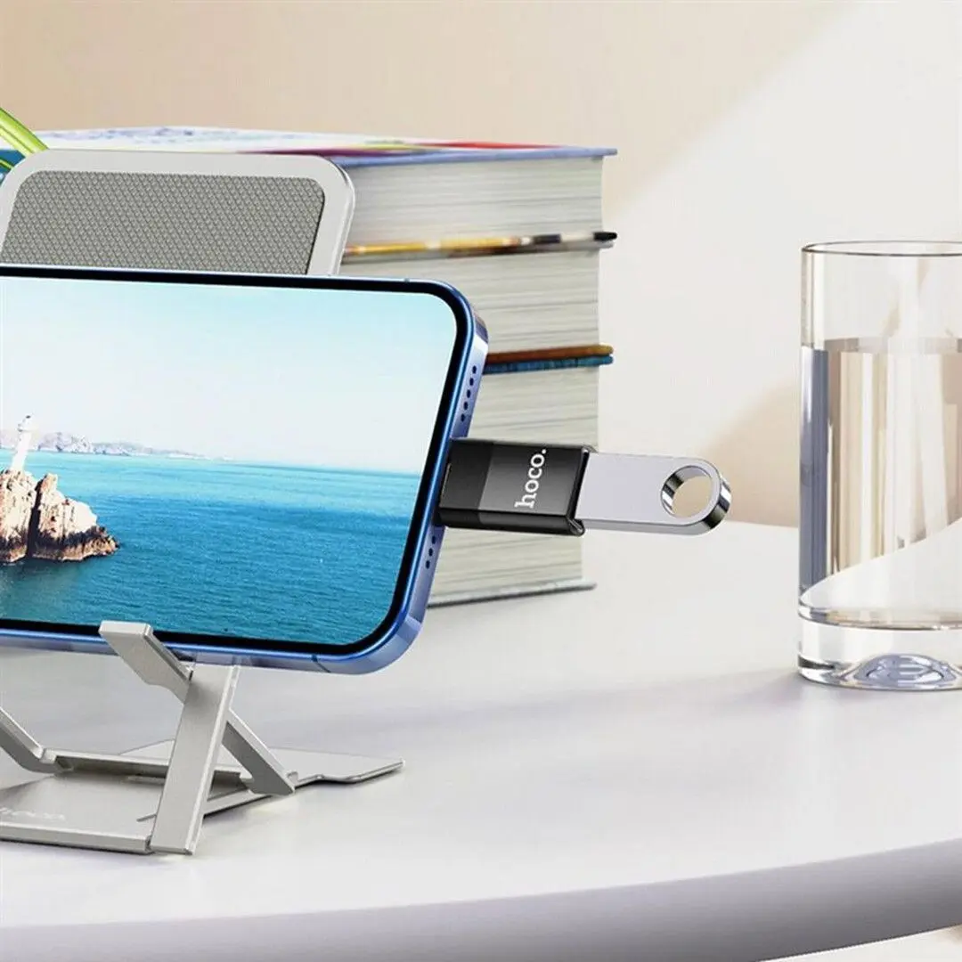 Адаптер Lightning to USB 2.0 Hoco UA17 (Black)