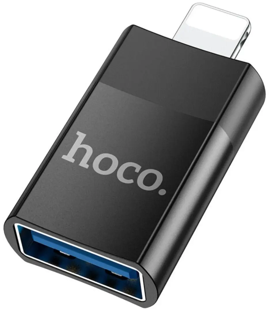 Адаптер Lightning to USB 2.0 Hoco UA17 (Black)
