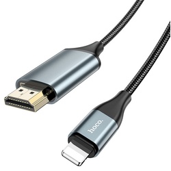 Cablu Lightning to HDMI Hoco UA15 2m (Metal Gray)