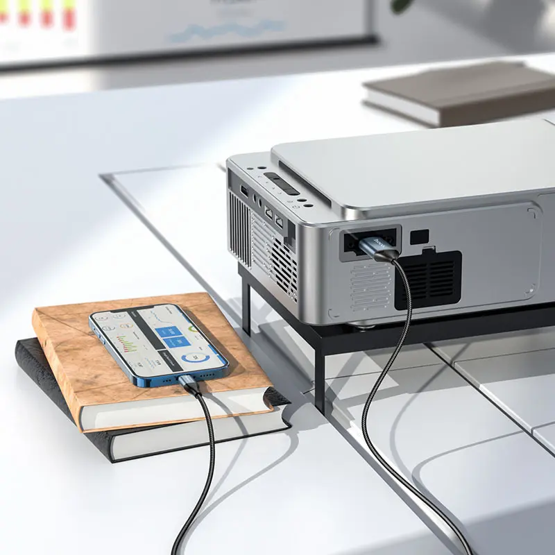 Cablu Lightning to HDMI Hoco UA15 2m (Metal Gray)