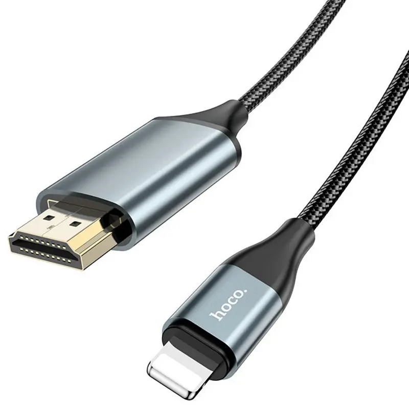 Cablu Lightning to HDMI Hoco UA15 2m (Metal Gray)