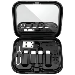 Кабель с комплектом адаптеров Hoco U114 Treasure (Black)