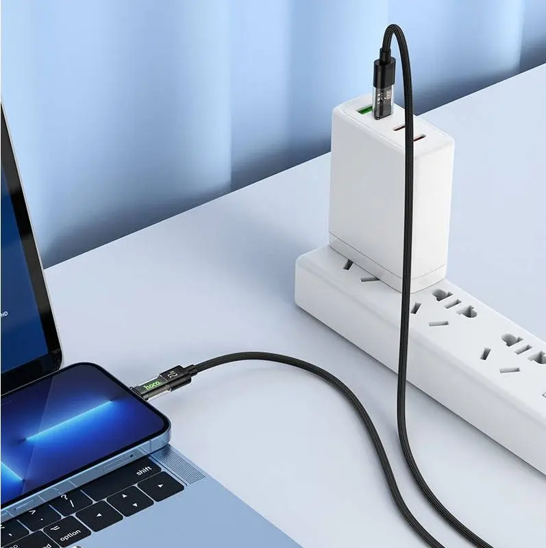 Cablu Type-C to Lightning Hoco U116 1.2m (Black)