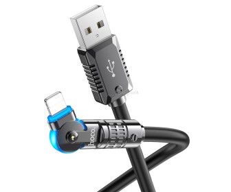 Cablu USB-A to Lighning Hoco U118 Triumph 1.2m (Black)